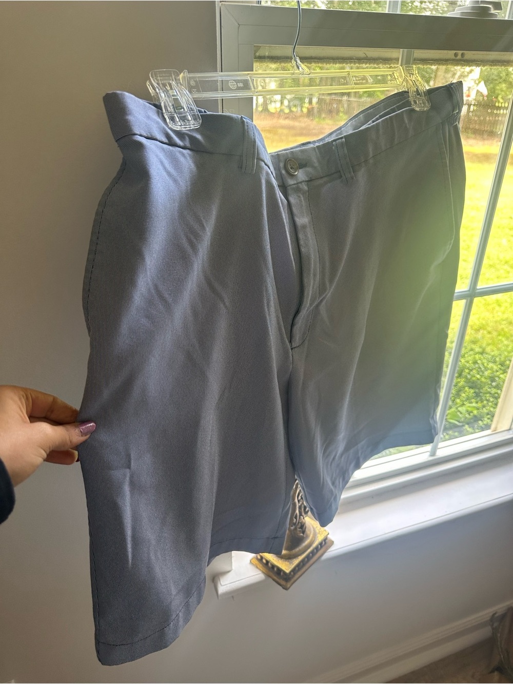 Men's Flat Front Shorts in Light Gray - Classic Summer Style
